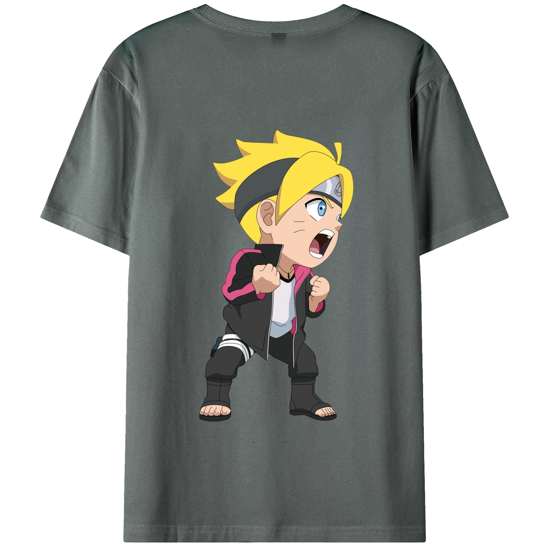 （画像用） NARUTO -ナルト- うずまき ボルト Uzumaki Boruto 綿100％半袖Tシャツ（背面プリント）